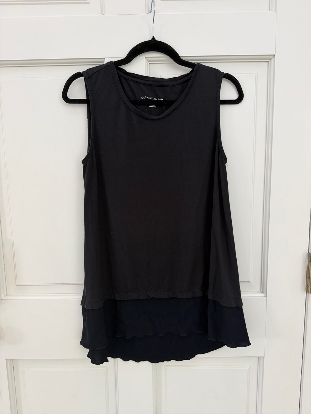 Soft Surroundings Black Tiered Sleeveless Tank